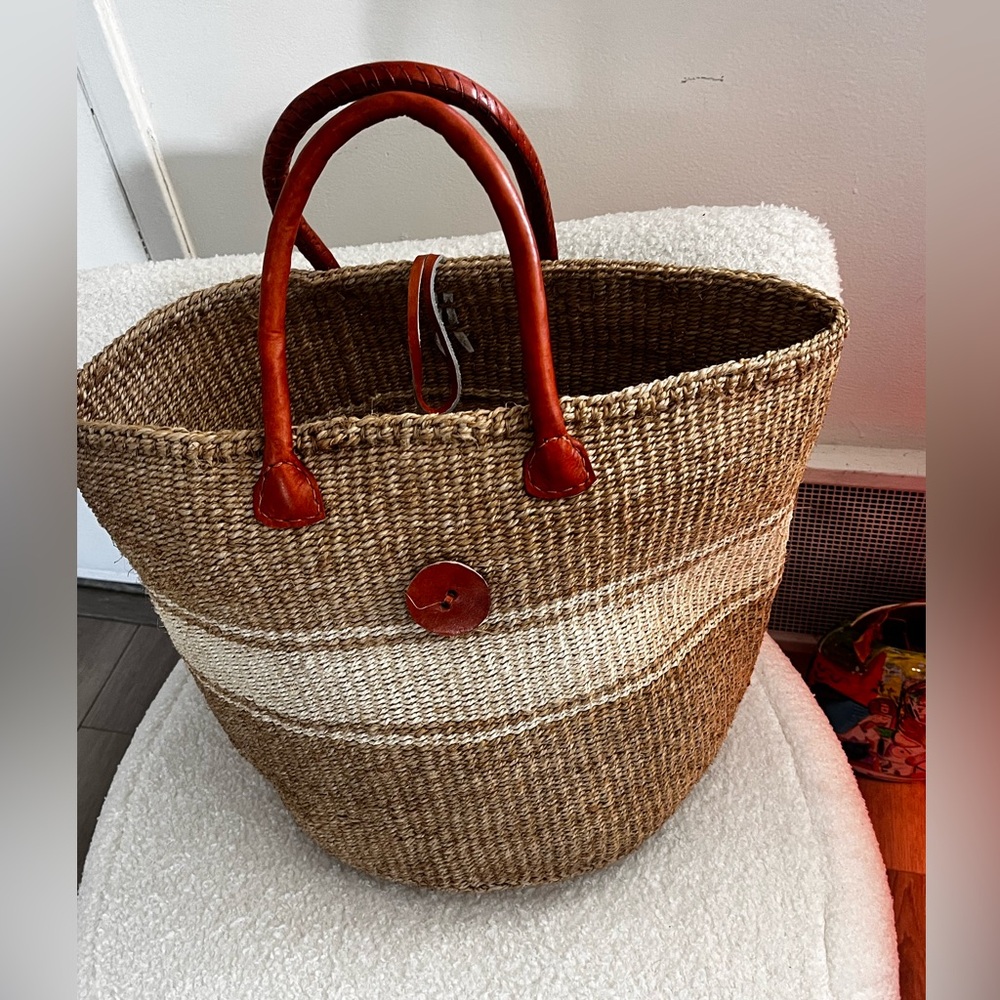 African Brown and Tan Woven Shoulder Bag